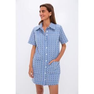 POMANDER PLACE Denim Embroidered Lacie Dress Size L NWT Retail $148 Tuckernuck